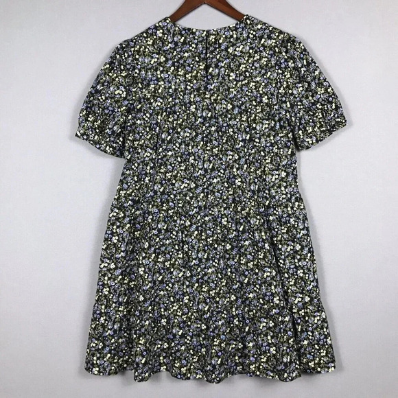 Tuckernuck Hyacinth House Quinn Dress Size XS Black Floral Short Sleeve Tiered - Picture 8 of 16